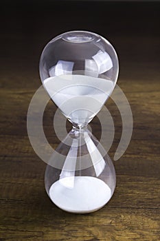 Hour glass presenting time concept