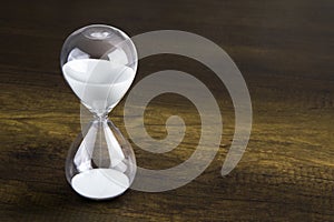 Hour glass presenting time concept