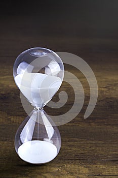 Hour glass presenting time concept