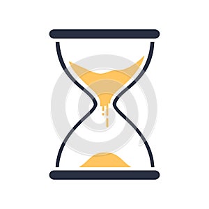Hour glass sign. Transparent sandglass icon, time hourglass, san