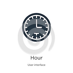 Hour icon vector. Trendy flat hour icon from user interface collection isolated on white background. Vector illustration can be