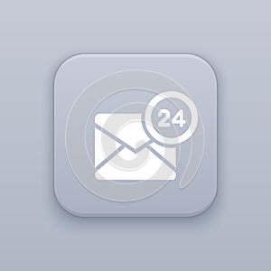 Hour-mail button, best vector
