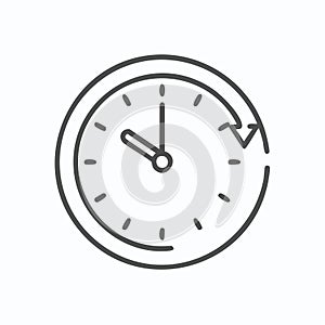 24Hour Service Clock Vector Icon
