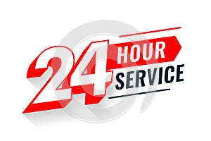 24 hour service 3d text background