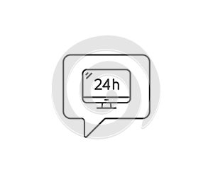 24 hour service line icon. Call support sign. Vector