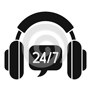 24 hour support icon simple vector. Office service