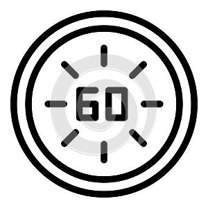 Hour time icon outline vector. Map clock