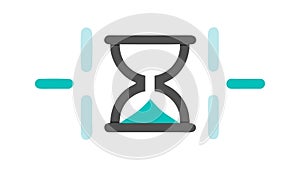 Hourglass with Arrows, Time Management and Process Flow, vector design Generative AI