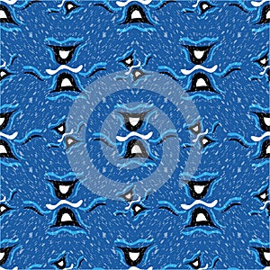 Hourglass on a blue background vector seamless pattern