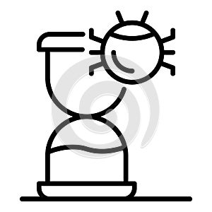 Hourglass bug icon, outline style