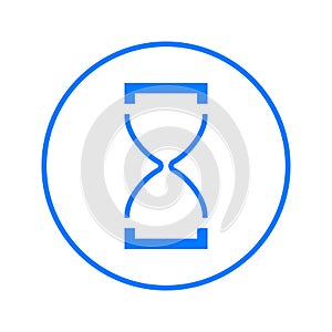 Hourglass circular line icon. Round colorful sign. Time flat style vector symbol.