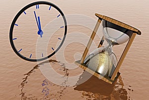 Hourglass with Clock