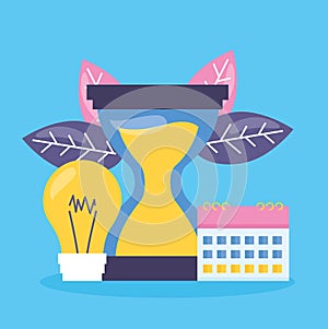 Hourglass clock calendar