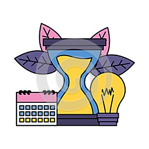 Hourglass clock calendar