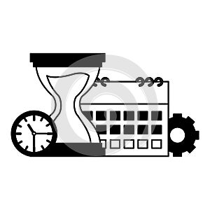 Hourglass clock calendar