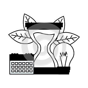 Hourglass clock calendar