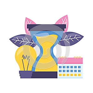 Hourglass clock calendar