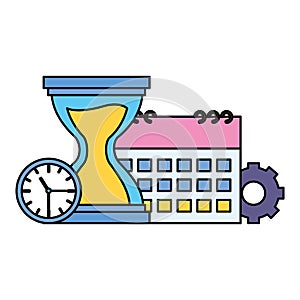 hourglass clock calendar