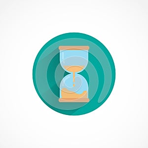 hourglass flat icon with shadow. time flat icon