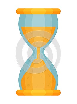 Hourglass countdown flat vector illustration isolate on a white background