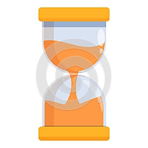 Hourglass creative idea icon cartoon . Launch left process