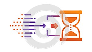 Hourglass with Data Flow: Information Processing Speed Icon, vector design Generative AI