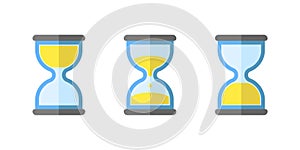 Hourglass flat, simple vector icon, clock icon set isolated, vector illustration