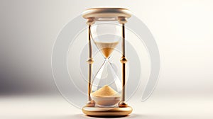 Hourglass with flowing sand. Concept of time passing. 3d rendering Generative AI