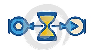 Hourglass and Gears, Time Optimization and Mechanical Efficiency, vector design Generative AI