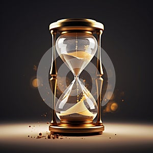 Hourglass with Golden Sand in Minimalist Art Style