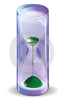 Hourglass with green sand