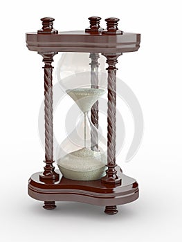 Hourglass. Handglass on white isolated background photo