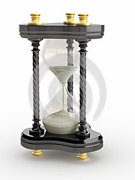 Hourglass. Handglass on white isolated background photo