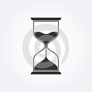 Hourglass icon. Sand clock or hour glass sign. Time, timer, countdown concept. Vector illustration