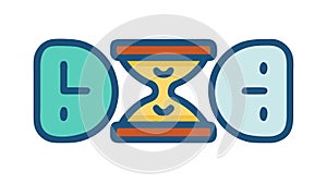 Hourglass with LeftRight Arrows, Time Direction Vector Generative AI