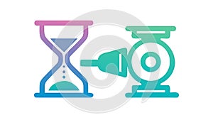 Hourglass with Light Bulb: Time for Ideas, vector design Generative AI