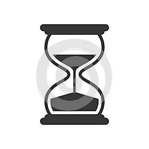 Hourglass retro isolated black lineal vector icon