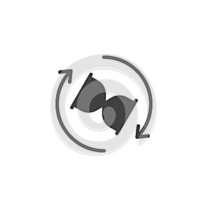 Hourglass rotation arrows vector icon