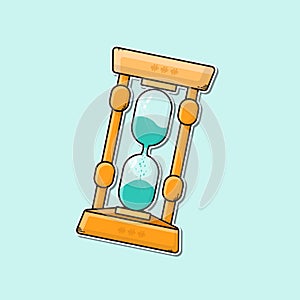 hourglass with running sand inside cartoon vector suitable for your project design