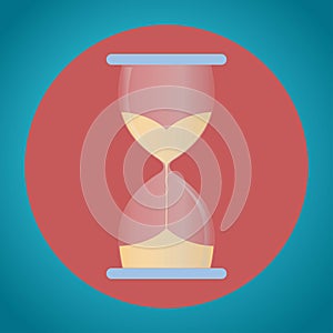 Hourglass with sand inside, time concept