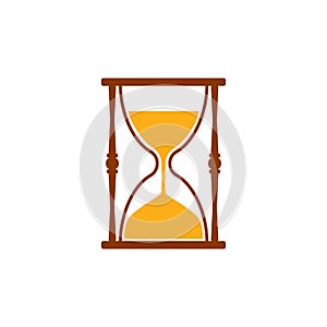 Hourglass, sand, time icon. Vector illustration, flat design