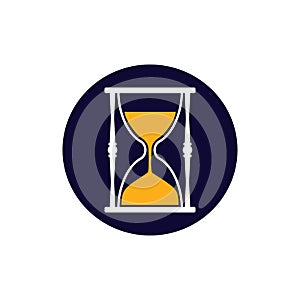 Hourglass, sand, time icon. Vector illustration, flat design