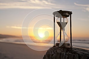 Reloj de arena arena interruptor de tiempo Playa amanecer 