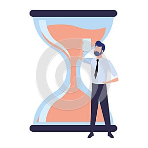 Hourglass sand timer icon cartoon