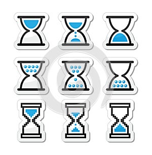 Hourglass, sandglass icon set