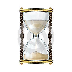 Hourglass and sands of time