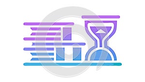 Hourglass with Stacked Books, Time for Knowledge and Learning, vector design Generative AI