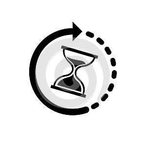 Hourglass Time Icon - Vector Illustration - Isolated On White Background