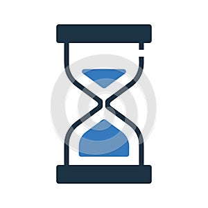 Hourglass, time management icon. Simple editable vector design isolated on a white background