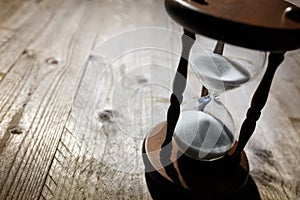Hourglass time passing photo